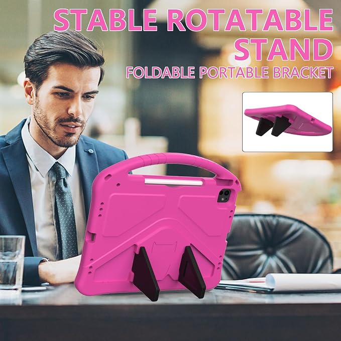 Dteck Kids Case for iPad 10.2 - Shockproof Rugged EVA Handle Stand Child Proof Case for iPad 9/8/7 Generation Black