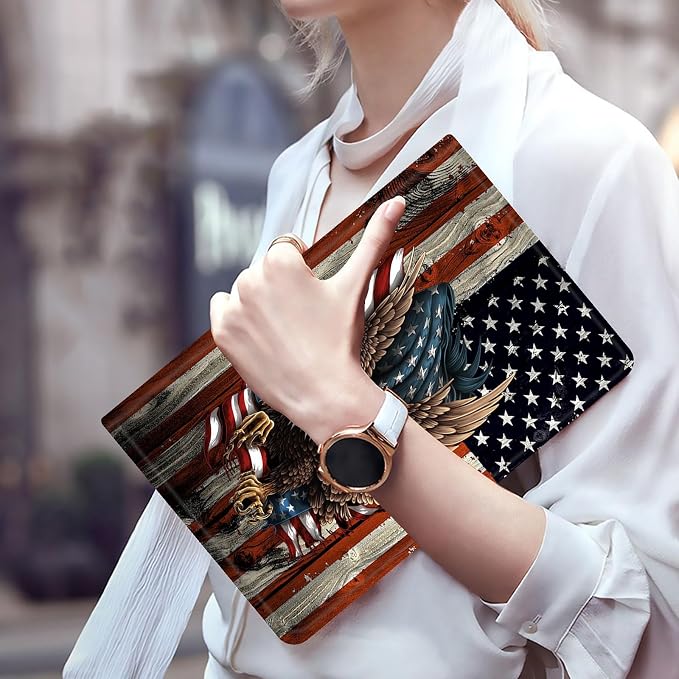 Case for iPad (A16) 11th Generation 11 Inch (2025) for iPad 10th Generation Case 10.9 Inch (2022)Slim Shockproof Shell PU Leather Stand Cover w/Auto Sleep Wake-American Eagle Rebirth of Fire