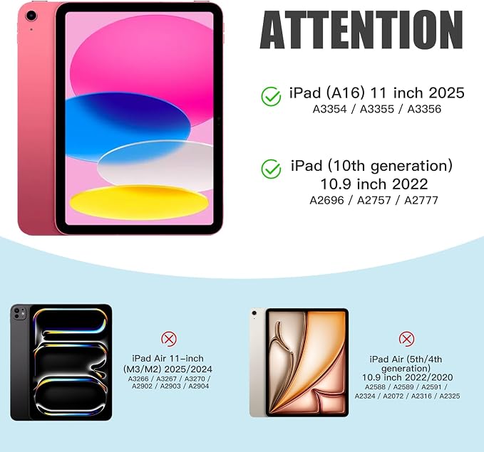Akkerds for iPad 10th Generation Case 10.9 Inch 2024 - for iPad (A16) 11th Gen Case 11 Inch 2025 with Pencil Holder - Slim Trifold Stand Protective Cover with Crystal Clear Back - Gray