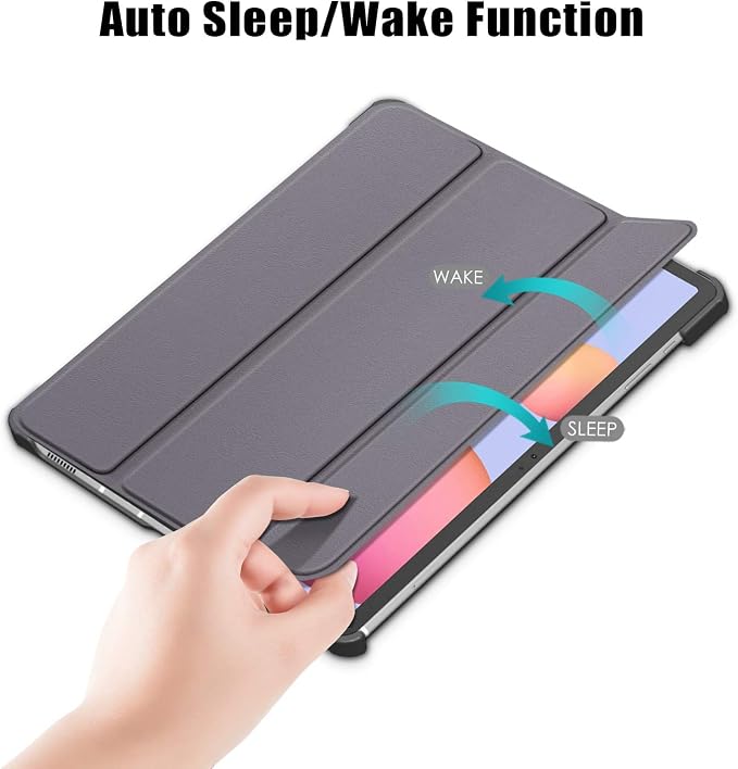 Case for Samsung Galaxy Tab S8 Plus 12.4 2022/S7 FE 2021/S7 Plus 2020 (SM-X800/X806/T730/T733/T736/T738/T970/T975/T976) Lightweight Tri-Fold Stand Thin Cover Auto Wake/Sleep Almond Blossom
