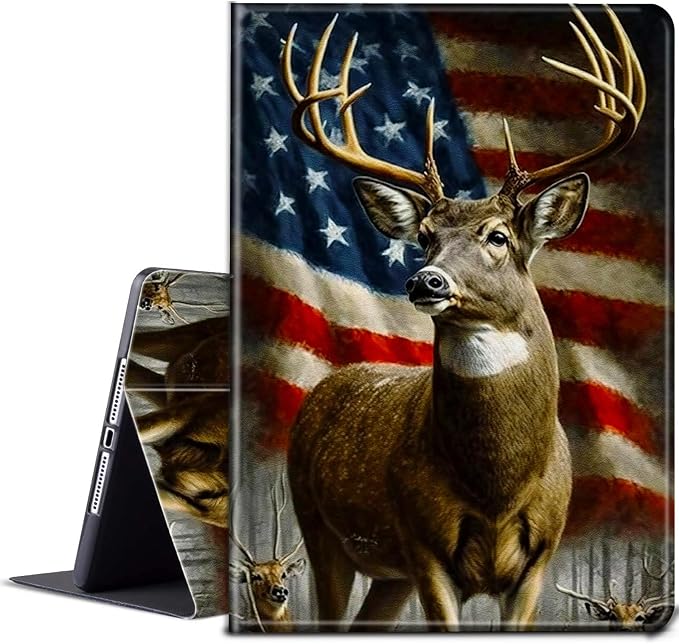 for All-New Fire HD 10 Tablet Case (13th Generation 10.1 inch 2023 Release) with Adjustable Stand &amp Auto Wake/Sleep Feature Smart Protect Cover Case - American Flag