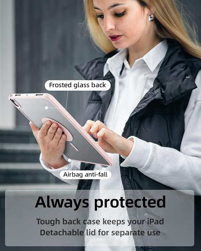 iPad Air 5th Generation Magnetic Case 2022 / iPad Air 4th 2020 Case Double-Layer Magnetic Folio Cover with Multiple Angles and Pencil Charging Support Premium PU Leather(Black)