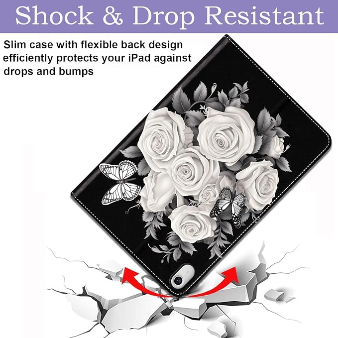 Case for iPad (A16) 11th Generation 11 Inch 2025 / iPad 10th Generation 10.9 Inch 2022 Ultra-Thin Multi-Angle Protective Cover with Auto Sleep/Wake A Dark Horse