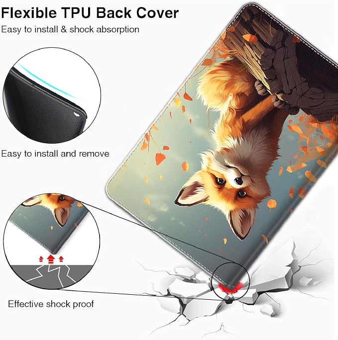 Case for iPad A16 11th Gen 11 Inch (2025) 10th Gen 10.9 Inch (2022) Model A3354 A3355 A3356 A2696 A2757 A2777 ，Slim Fit Standing Cover with Auto Sleep/Wake，Frog Playing Guitar