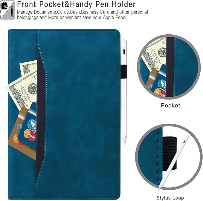 Dteck Wallet Case for Galaxy Tab S10+/S9+/S7 FE/S8+/S7 Plus 12.4 Tablet Premium PU Leather Folding Stand Auto Wake/Sleep Pen Holder Case with Hummingbirds