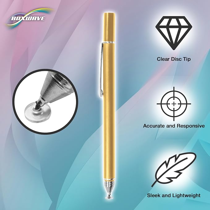BoxWave Stylus Pen Compatible with Boogie Board VersaTiles Memo Board - FineTouch Capacitive Stylus Super Precise Stylus Pen - Champagne Gold