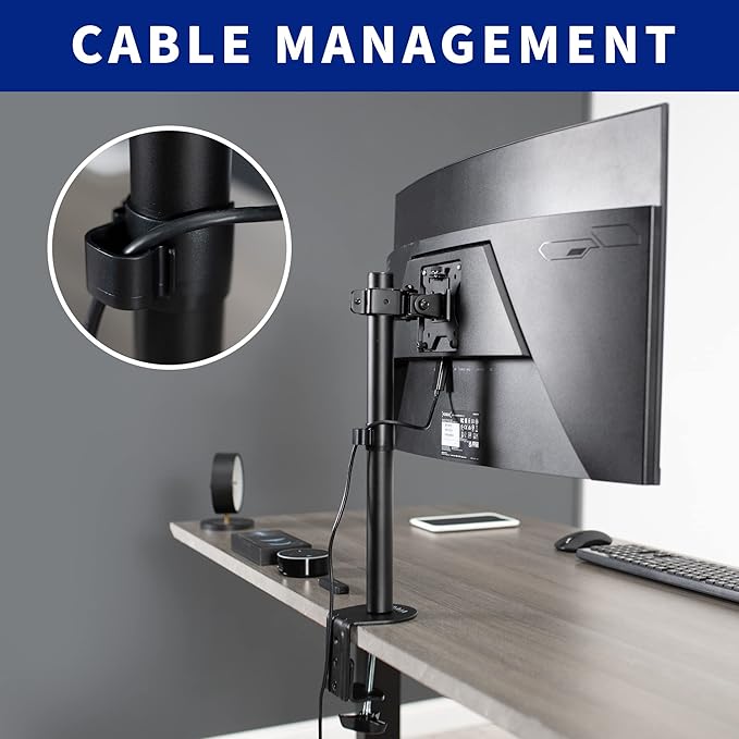 VIVO Single 13 to 38 inch LCD Monitor Heavy Duty Desk Mount Stand, Holds 1 Standard to Ultrawide Screen up to 38 inches, STAND-V001C