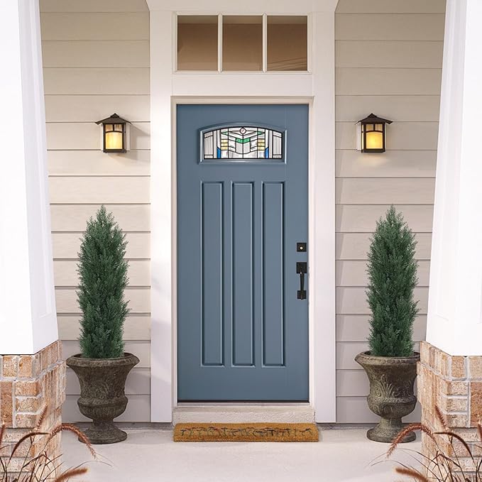 THE BLOOM TIMES 4ft Topiary Trees Artificial Outdoor Set of 2, UV Resistant Faux Cedar Pine Cypress Bushes & Shrubs, Fake Plants for Front Porch Outside Planter Patio Christmas Decor 4 Foot Tall
