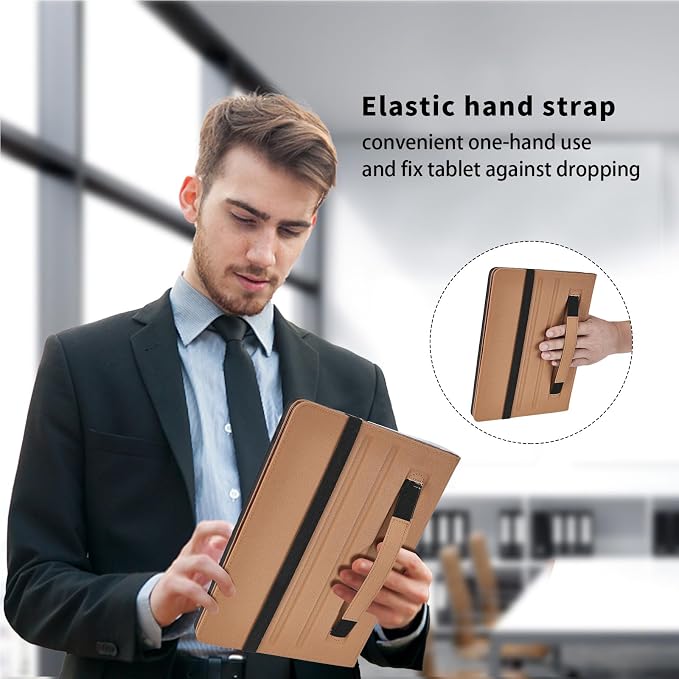 Case for Samsung Galaxy Tab S8 Plus 2022 /S7 FE 2021 /S7 Plus 2020 12.4 Inch - PU Leather Folio Case with S Pen Holder and Pocket Auto Wake/Sleep Smart Tablet Cover Brown