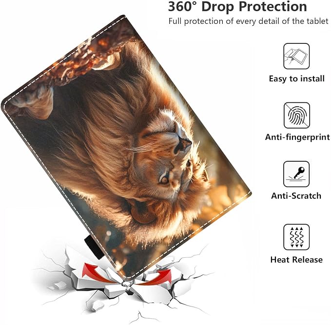 Case for Amazon Kindle Fire HD 10 Tablet 10.1 (9th/7th Generation 2019/2017 Release) - PU Leather Folio Case with Smart Auto Wake/Sleep African American Girl