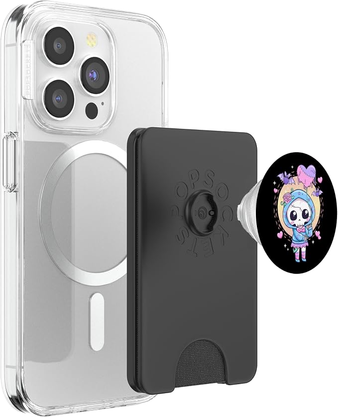 Kawaii Pastel Goth Cute Creepy Skeleton Skull Girl PopSockets Adhesive PopGrip