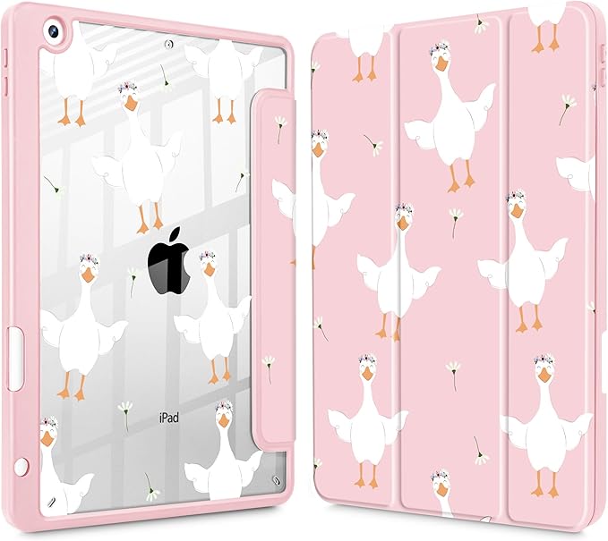 May Chen for iPad 9th Generation with Pencil Holder iPad 8th/7th Gen Case 10.2-inch [Penceil Holder] Trifold Stand Auto Wake/Sleep Clear TPU Protection Back Cover Ballet Shoes