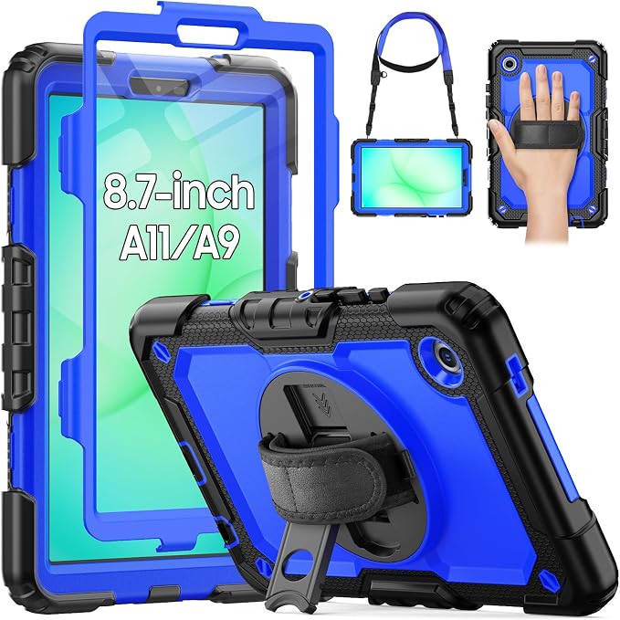 HXCASEAC Case for Samsung Galaxy Tab S6 Lite 10.4 inch Protective with Screen Protector/Hand Strap/S Pen Holder Shockproof S6 Lite Tablet Case 2024/2022/2020 SM-P610 SM-P613 SM-P620 - Black