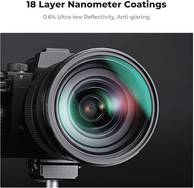 K&F CONCEPT 72mm Black Diffusion 1/4 & 1/8 Filters Kit Mist Cinematic Effect
