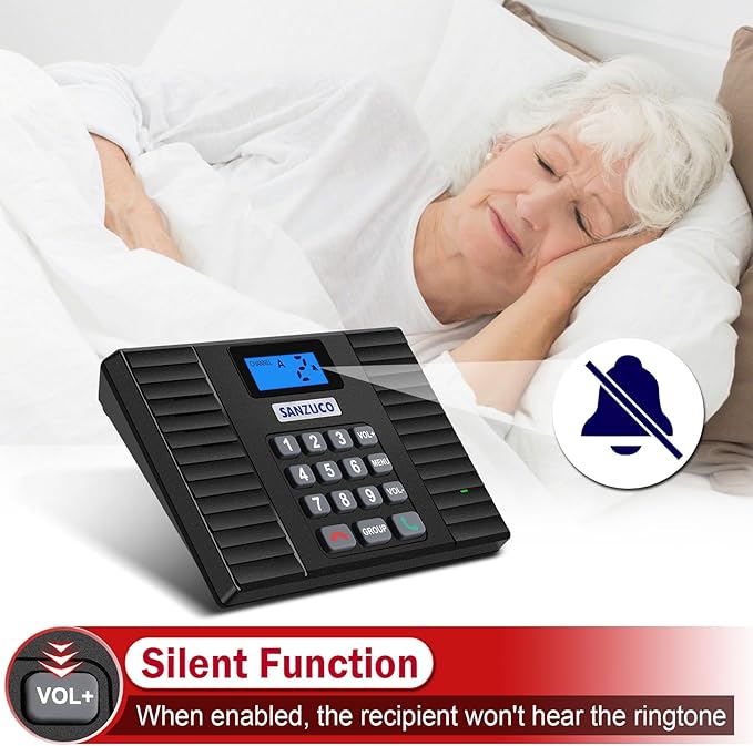 SANZUCO 60D Intercoms Wireless for Home, Full Duplex Intercom System for House/Business, 1400ft Intercoms Hands-Free Real-Time Talk, Expandable to 18 Stations, Group Call & Auto Answer (2 Stations)
