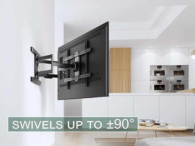 ynVISION.DESIGN Heavy Duty TV Wall Mount for 65–100” TVs, XXL Full Motion Bracket Extends 31.5”, Tilt Swivel Leveling, 154 lbs Capacity, Max VESA 800x600, Fits Flat, LED, LCD, OLED, 4K, Smart TVs