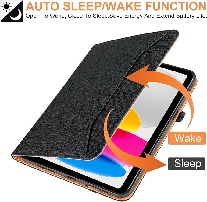 for iPad A16 Case 11 Inch 2025Cover for iPad 10th 11th Generation Case with Pencil HolderBlack