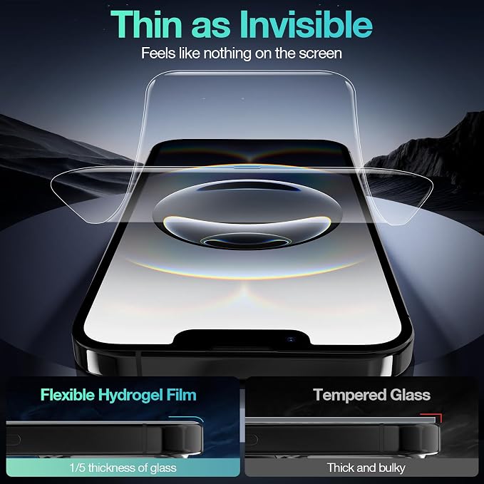 3 Pack Flexible Film Screen Protector for iPhone 12 Pro Max Non-breakable Soft TPU Hydrogel Film for iPhone 12 Pro Max Screen Protector Film (NOT Glass)