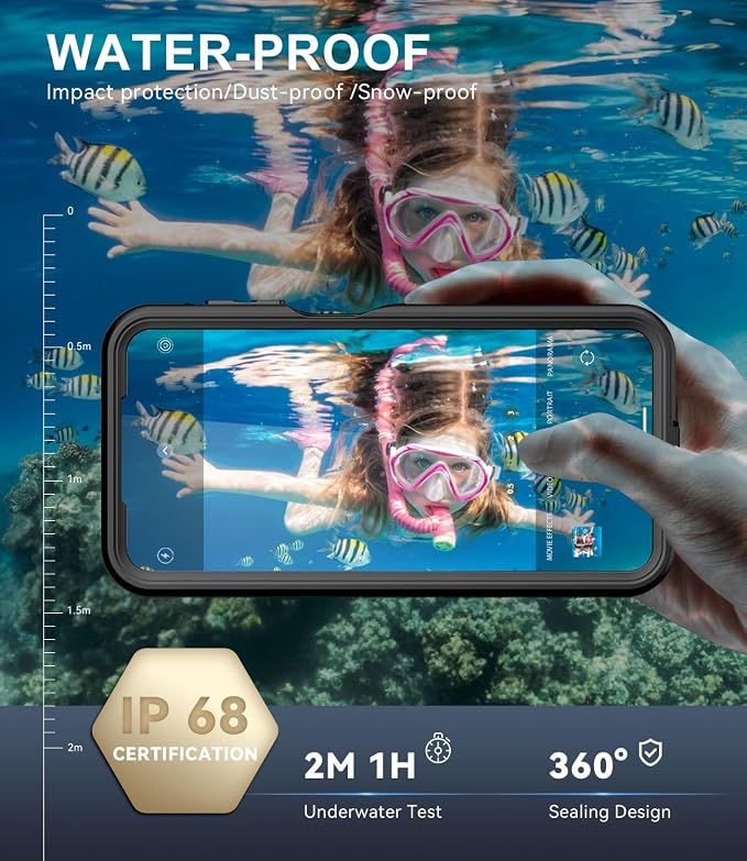 for Samsung Galaxy A16 5G Case IP68 Waterproof Built-in Screen Protector [Full Body Shockproof] Dustproof Underwater Protective Phone Case for Samsung A16 5G (Black)