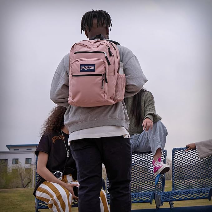 JanSport Laptop Backpack - Computer Bag with 2 Compartments, Ergonomic Shoulder Straps, 15” Laptop Sleeve, Haul Handle - Red/Multi Hippie Days