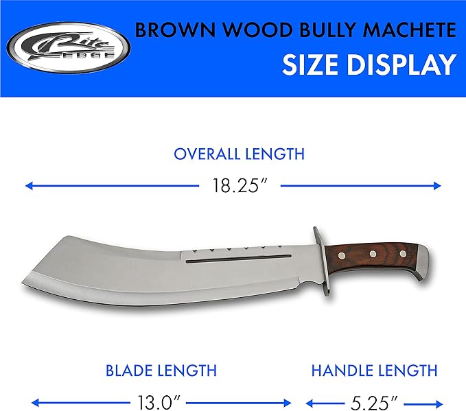 Szco Supplies 18.25" Brown Wood Bully Machete, 926948-BK