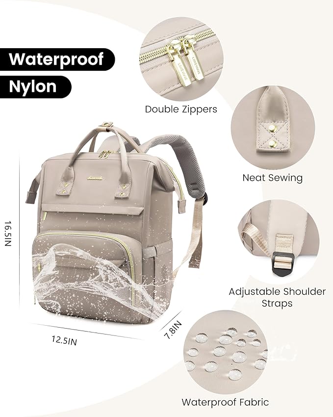 LOVEVOOK 17 inch Laptop Backpack Women, Large Travel Computer Back Pack with USB Charging Port, Anti Theft Backpack for Women Teacher Nurse Work, College Business, Dim Grey