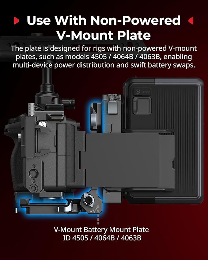 SMALLRIG V Mount Battery Plate with LCD Screen Protector, D-Tap & USB-C Supply, Compact Camera Video Rig for Mirrorless/DSLR, for NEEWER V Mount Battery PS099E