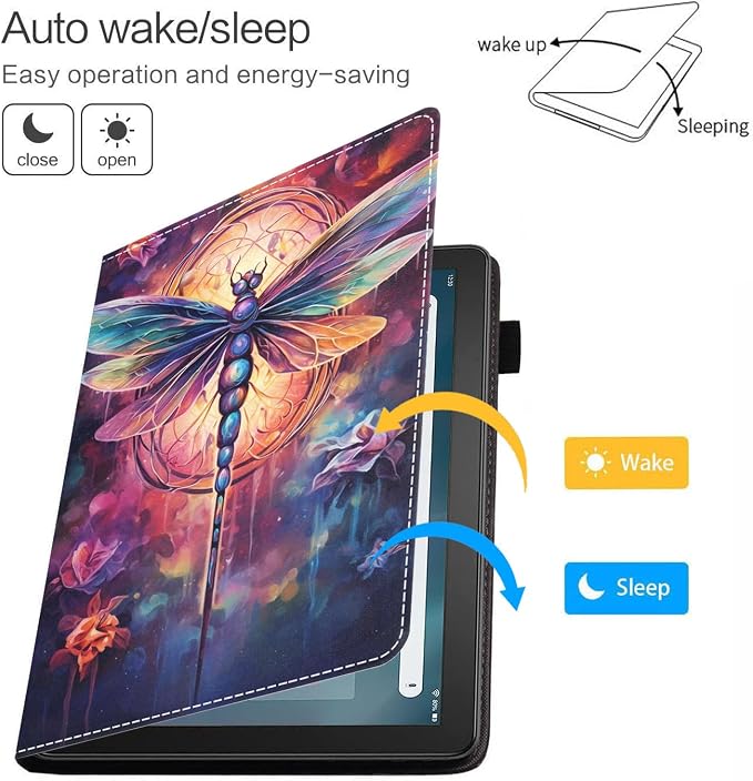 Case for Amazon Fire HD 8/Fire HD 8 Plus Tablet (12th/10th Generation 2024/2022/2020 Release) Premium PU Leather Cover with Auto Sleep Wake African Women