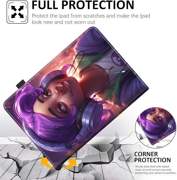Case for All-New Amazon Fire HD 10 and 10 Plus Tablet (13th/11th Generation 2023/2021 Release) 10.1 - Slim Fit Standing Cover with Auto Sleep/Wake，Wolf