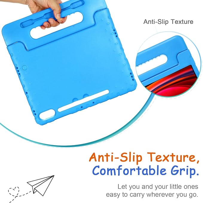 Kids Case for Samsung Galaxy Tab S10 FE Plus 13.1 (2025) Techcircle Handle Stand Light EVA Foam Bumper Protective Rugged Drop Protection Child Proof Cover Black