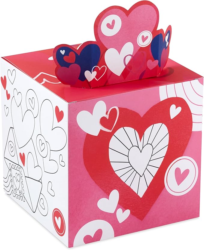 Hallmark DIY Pop Up Valentine's Day Mailbox with Cards and Stickers for Classroom Exchange