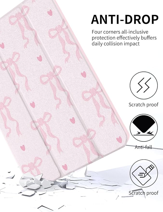 Case for iPad 9th/ 8th/ 7th Generation Case 10.2&amp10.5 Inch (2021/2020/2019 Release) Slim Lightweight Soft Trifold Back Cover with Pencil Holder &amp Auto Sleep/Wake CoverBeige Checkered
