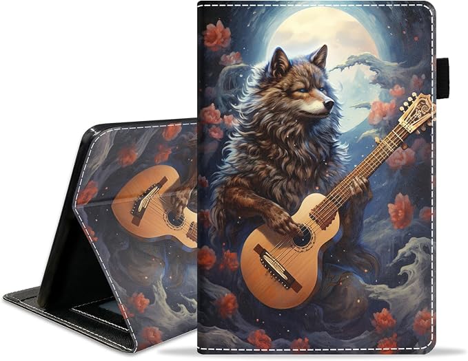 Case for Amazon Kindle Fire HD 10 Tablet (10.1 inch 9th/7th Generation 2019/2017 Release) Slim PU Leather Stand Folio Cover with Auto Wake Sleep Abstract Paint Butterfly