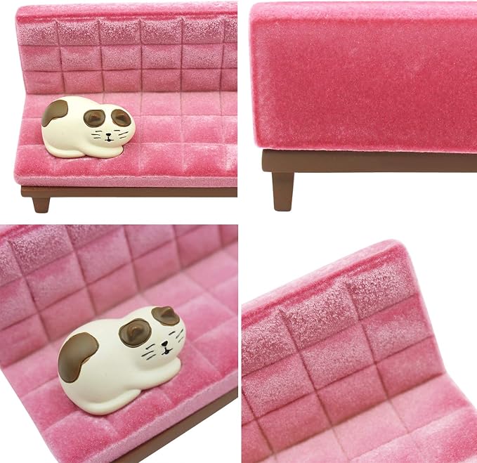 BOLLEY JOSS Desk Cell Phone Holder Stand Pink Sofa with Cute Cat Kitty for Office Free You Hands Home Ornament