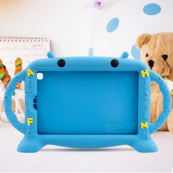 Case for Samsung Galaxy Tab A 8.4 SM-T307 (2020) - Shockproof Silicone Kids Friendly Soft Protective Cover with Handles for Galaxy Tab A 8.4 2020 Release - Stands on Its Own (Blue)