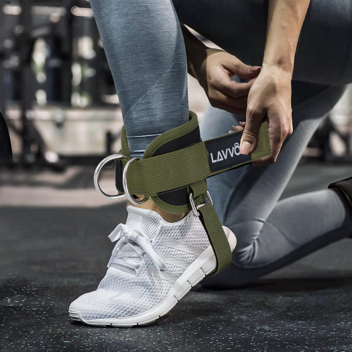 Ankle Straps for Cable Machines Kickbacks - Glute Workout Cuffs Padded