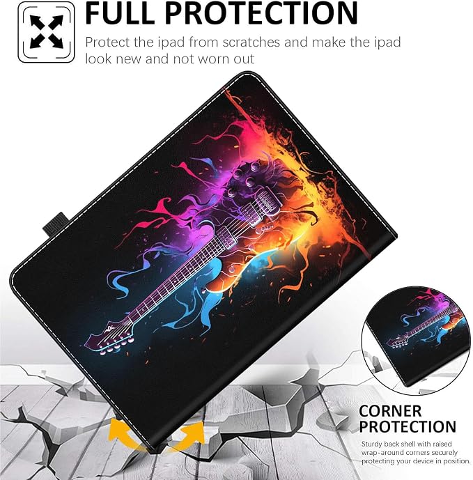 Case Fits Amazon Kindle Fire HD 8 &amp 8 Plus Tablet (12th Generation/10th Generation 2022/2020 Release) 8 Multi-Angle Smart Stand Cover Auto Sleep/Wake Space Corgi Dog