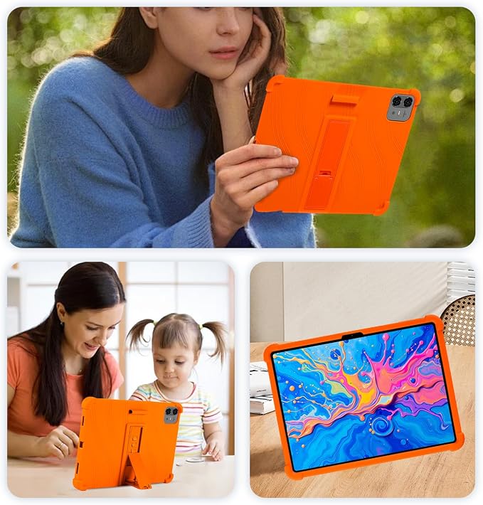 Case for TECLAST Artpad Pro 12.7-Inch Tablet – Shockproof Silicone Protective Cover with Kickstand Drop-Resistant Business Style (Black)