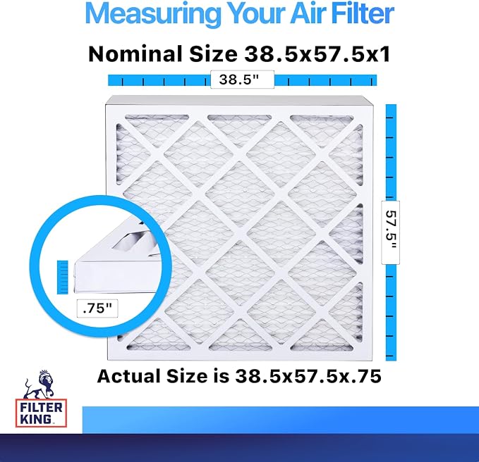 Filter King 38.5x57.5x1 Air Filter | 4-PACK | MERV 8 HVAC Pleated A/C Furnace
