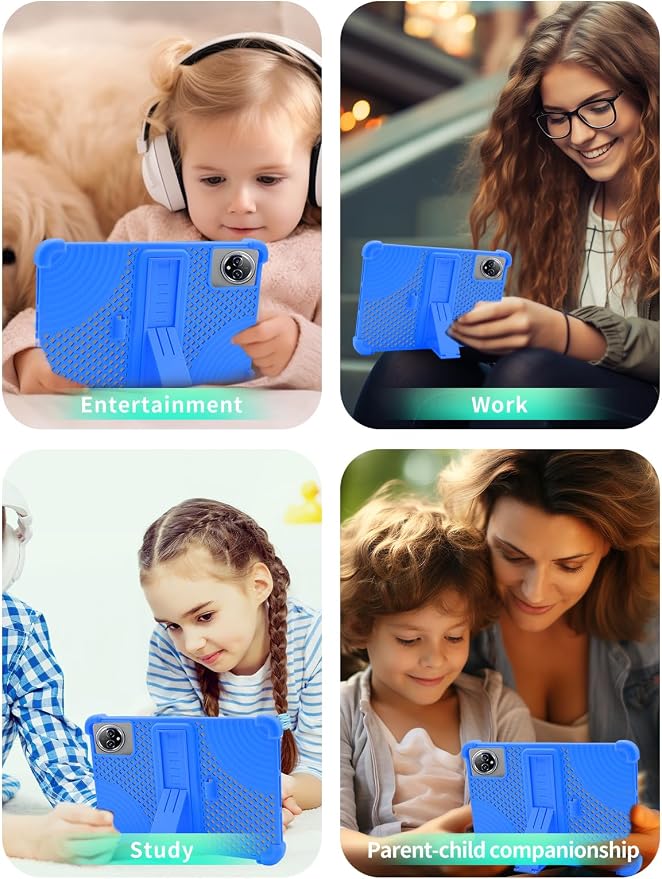 Case for Raemond K80 Tablet 10 Inch Android 15WUNIAK Hollow Back DesignHeat Dissipation Shockproof Lightweight Adjustable Kickstand Silicone Shell&ampKids Friendly Soft CaseBlack