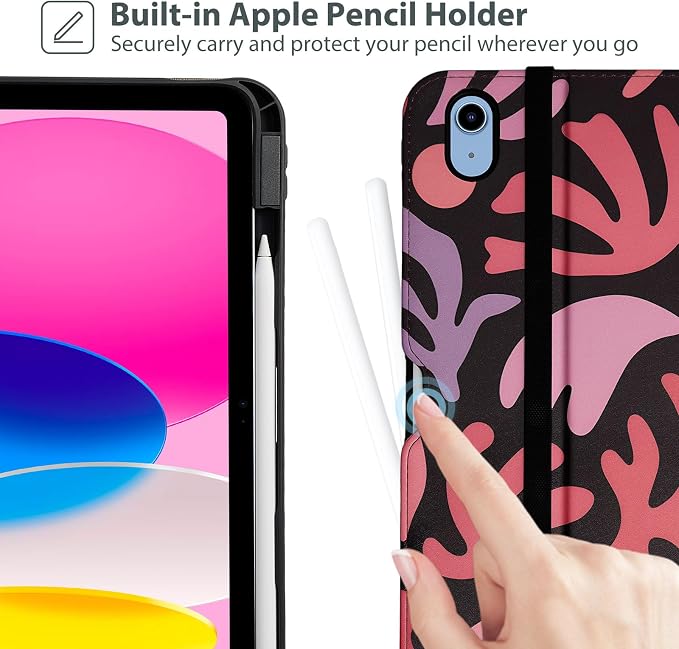 ProCase for iPad A16 11th Generation 11” 2025/iPad 10th Generation 10.9” 2022 with Pencil Holder iPad 11/10 PU Leather Case Business Stand Cover Smart Folio with Hand Strap Front Pocket -Berrypurple