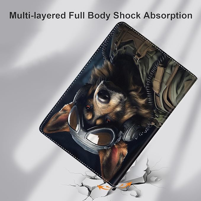 Vintage Floral Astronaut iPad 9th Gen Case - 10.2 Inch Standing Cover with Auto Sleep/Wake