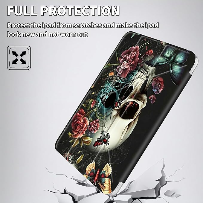 for iPad 10.2 &amp 10.5/iPad 9th/8th/7th Generation 10.2 2021 2020 2019 Case Mutil Angles Folding Y-Shaped Stand Cover with Pencil Holder Auto Wake/SleepAmerican Flag and Cow