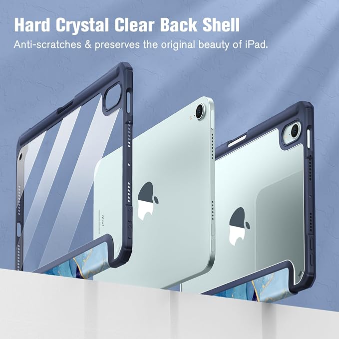 Fintie Clear Case for iPad mini 7th Generation (A17 Pro) / mini 6 8.3 | Slim Hybrid Shockproof Hard PC Back Cover Pencil Holder Viewing &amp Typing Angles Auto Sleep/Wake Black