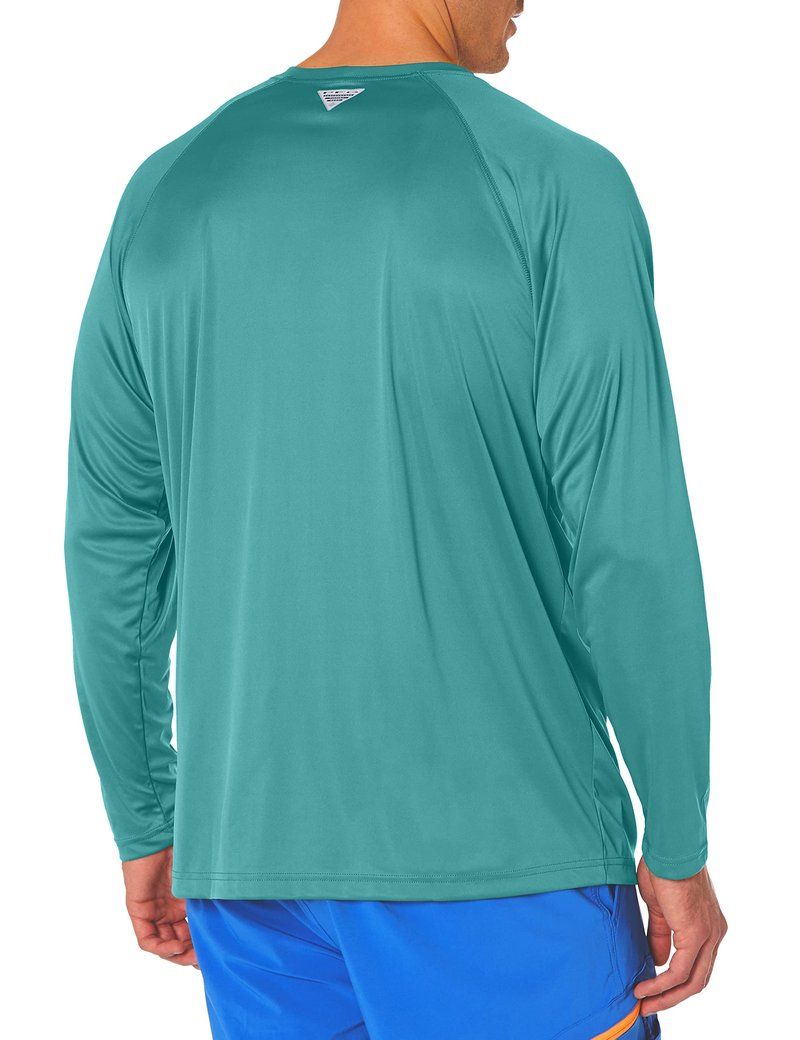 Columbia Men's Terminal Tackle Long Sleeve Shirt, Teal/Kettle Logo, Large