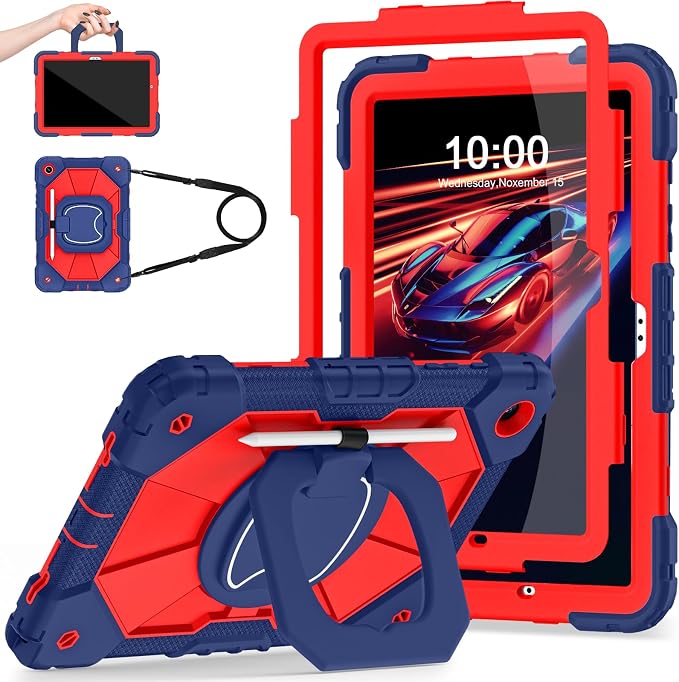 Auizotl Case for Samsung Galaxy Tab A11+/A9+ Plus 11 Inch with Screen Protector/Rotating Stand/Pen HolderMilitary Grade Shockproof Cover for Galaxy Tab A11 Plus /A9 Plus CasesBlack