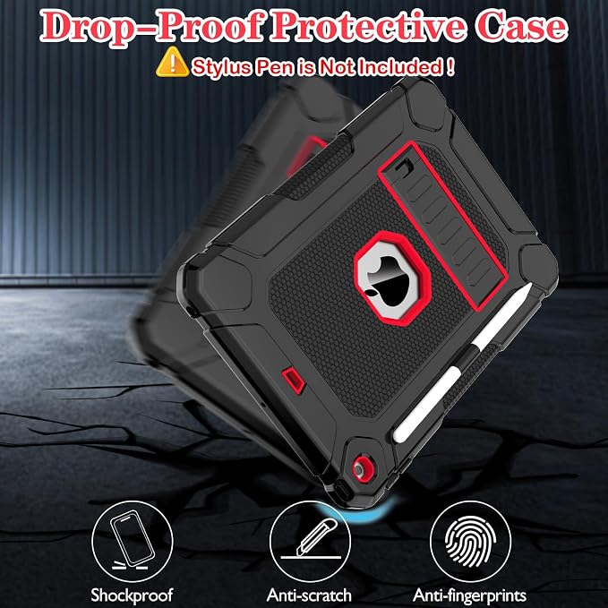 LTROP Case for iPad 10.2-Inch 9th/ 8th/ 7th Generation (2021/2020/ 2019) with Pencil Holder &amp Kickstand Hybrid Shockproof Rugged Protective Case for iPad 9/8/ 7 Gen 10.2 Purple and Green