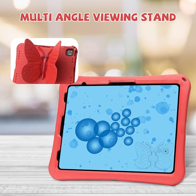 Kids Case for iPad Air 13 (2026/2025/2024) M4/M3/M2 &amp iPad Pro 13 2024 &amp iPad Pro 12.9 Cover 6th/5th/4th/3rd Gen (2022/2021/2020/2018) DIY Figures EVA Rubber Handle Stand Shockproof Bumper