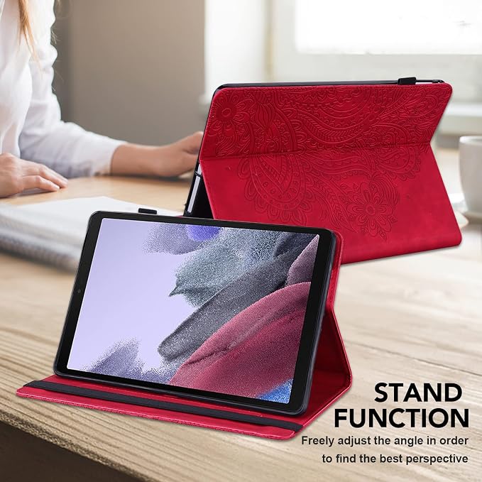 Case for Samsung Galaxy Tab S11 11 Inch PU Leather Multi-Angle Viewing Stand Wallet Protective Cover with Card Slots - Blue