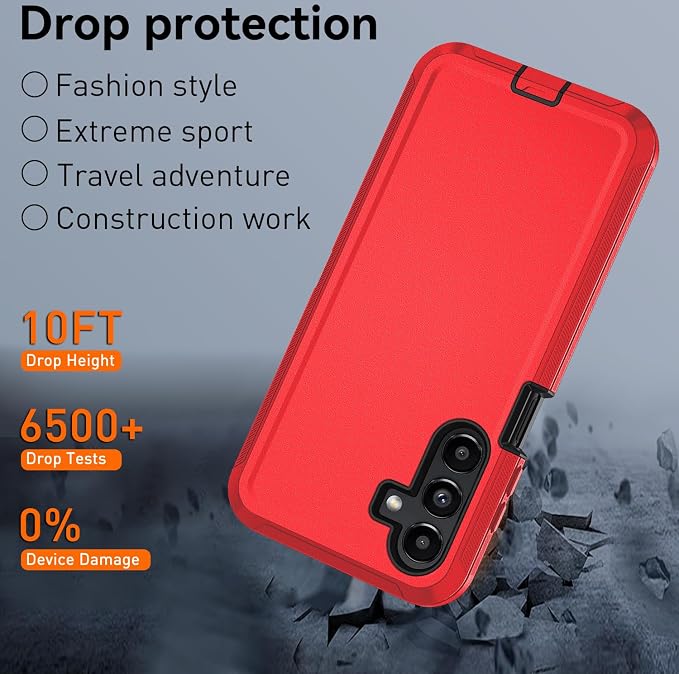 for Samsung Galaxy A17 5G caseA16 5G Heavy Duty casewith A Tempered Glass Screen Protector [Military Grade Protective ] [Shockproof] [Dropproof] [Dust-Proof]for Galaxy A17 / A16(Black)